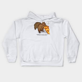 Pizza Squirrel by Zoodraws Kids Hoodie